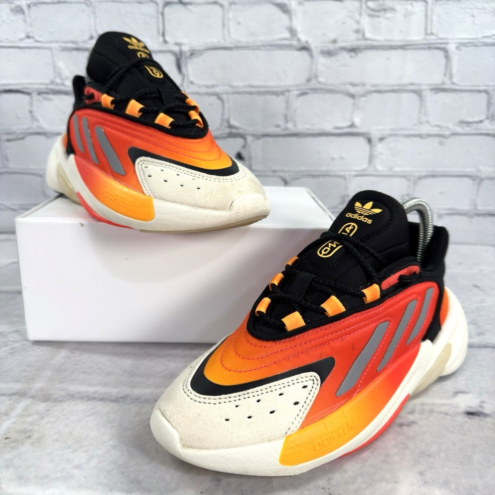 Adidas Originals Ozelia Boys Size 4.5 Sneakers Orange Black Matte Silver‎ H04720 - Picture 3 of 11